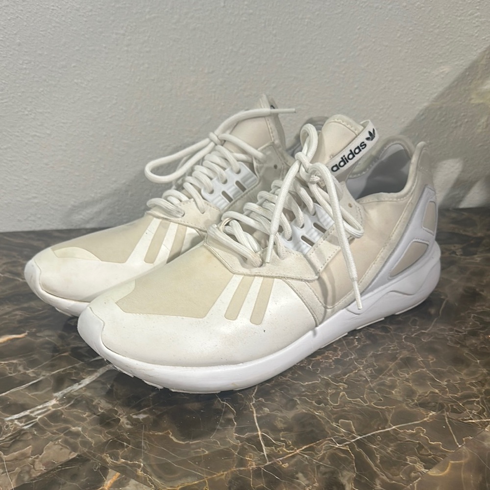 Adidas Cream Athletic Shoes